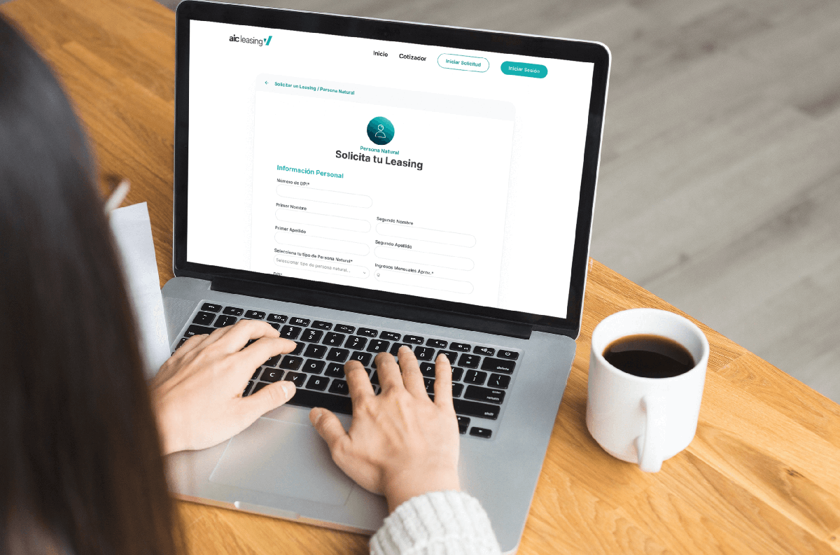 Completar solicitud de leasing financiero desde la plataforma digital